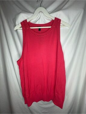 Torrid Hot Pink Crochet Trim Sweater Tank Top Plus Size 3X NWT
